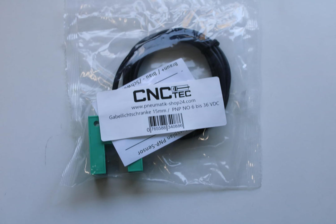Gabellichtschranke 6 bis 36 Volt NO PNP Erfassungsbereich 15mm U-Lichtschranke Lichtsensor (15mm - P