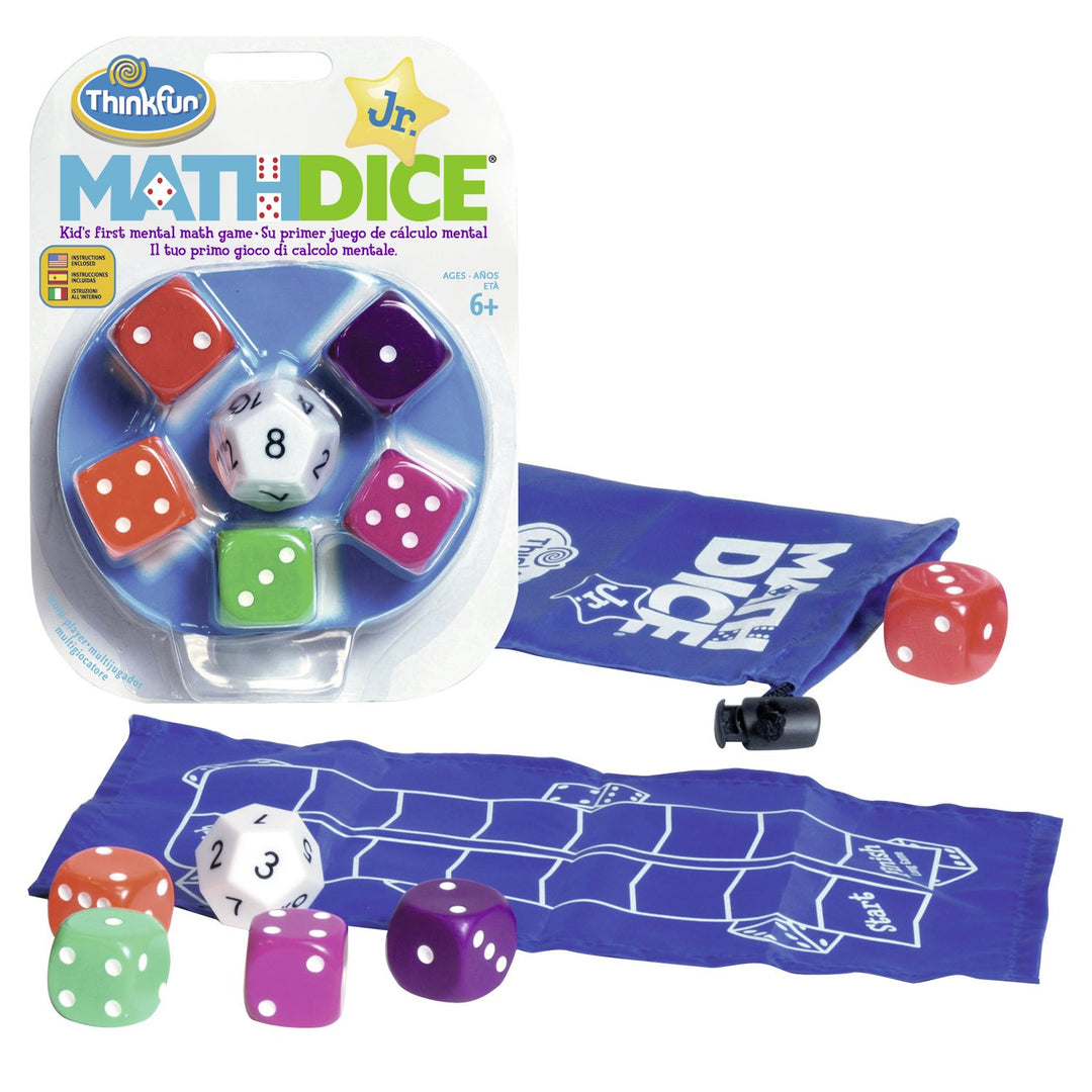 ThinkFun - Math Dice Junior, Kreatives STEM Spiel mit Würfeln für Kinder ab 6+ Jahren