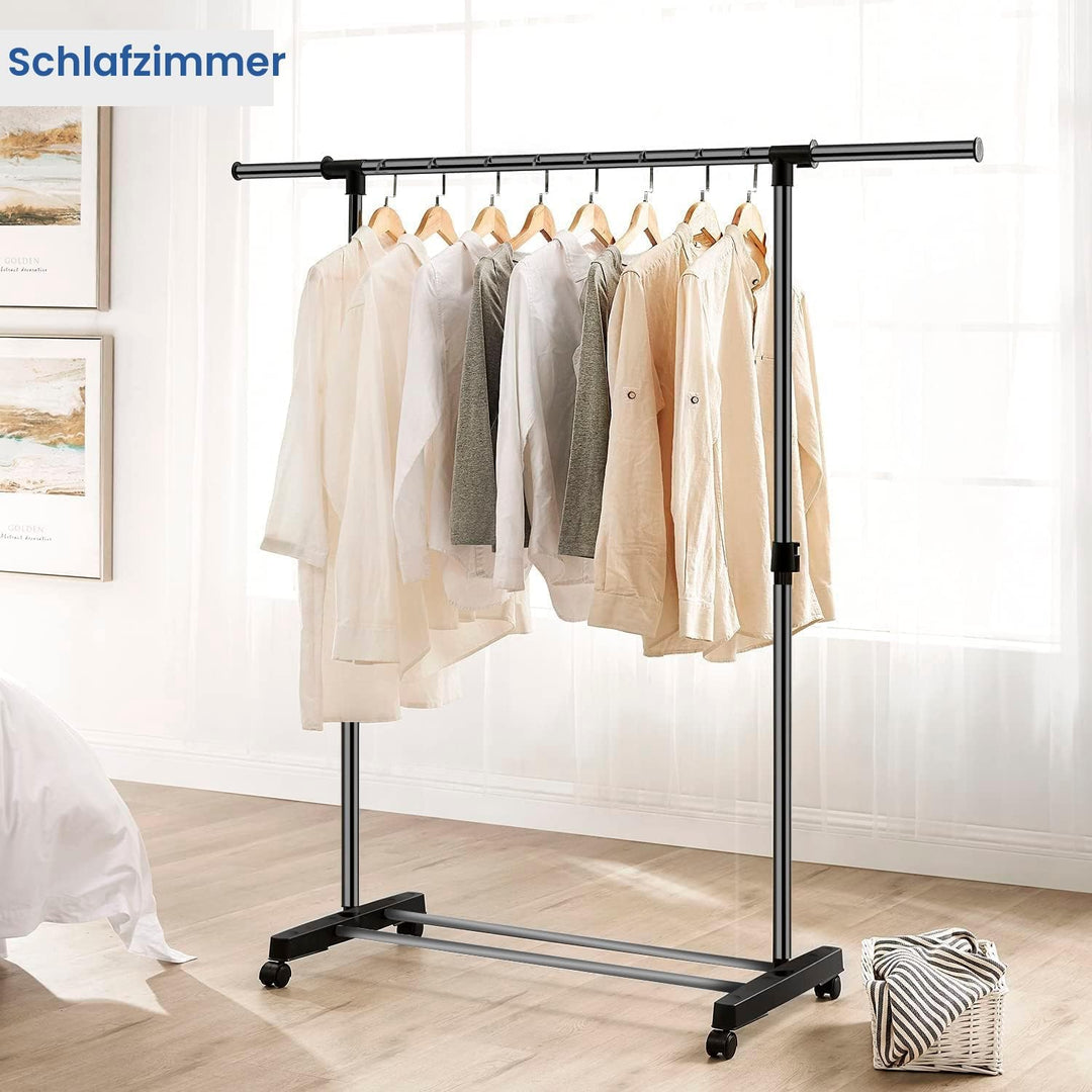 edihome, Kleiderständer, Kleiderständer, Kleiderschrank, robust, aus Metall und tragbar, mit Rädern