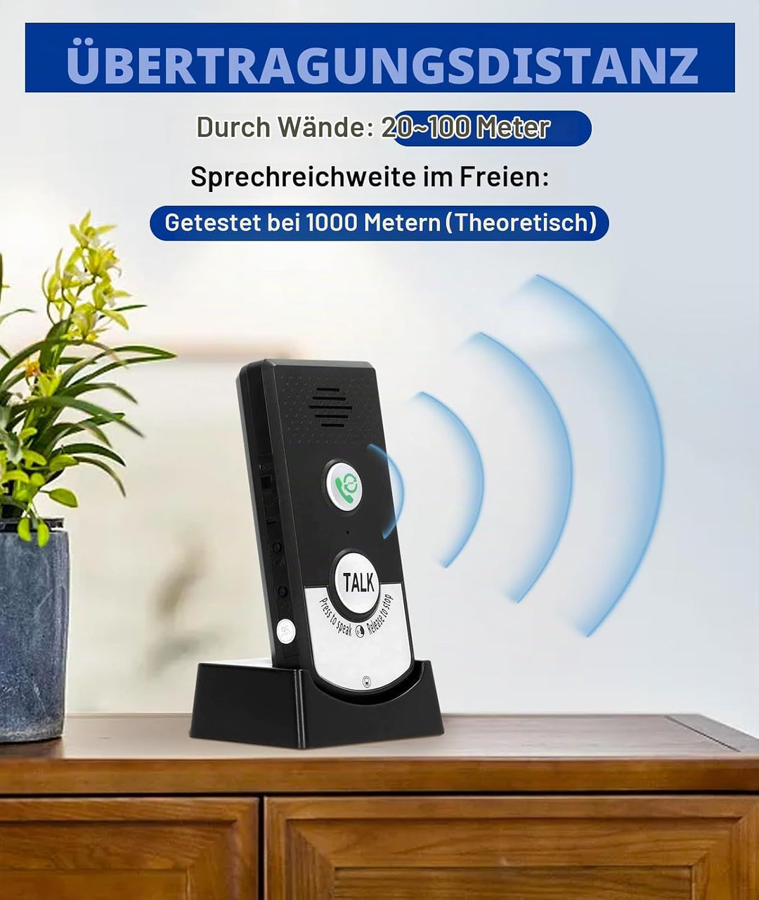Drahtlose 2-Wege-Sprach-Gegensprechanlage, wasserdichte Gegensprechanlage, grosse Reichweite, Sprech
