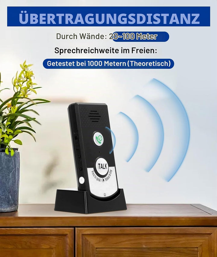 Drahtlose 2-Wege-Sprach-Gegensprechanlage, wasserdichte Gegensprechanlage, grosse Reichweite, Sprech