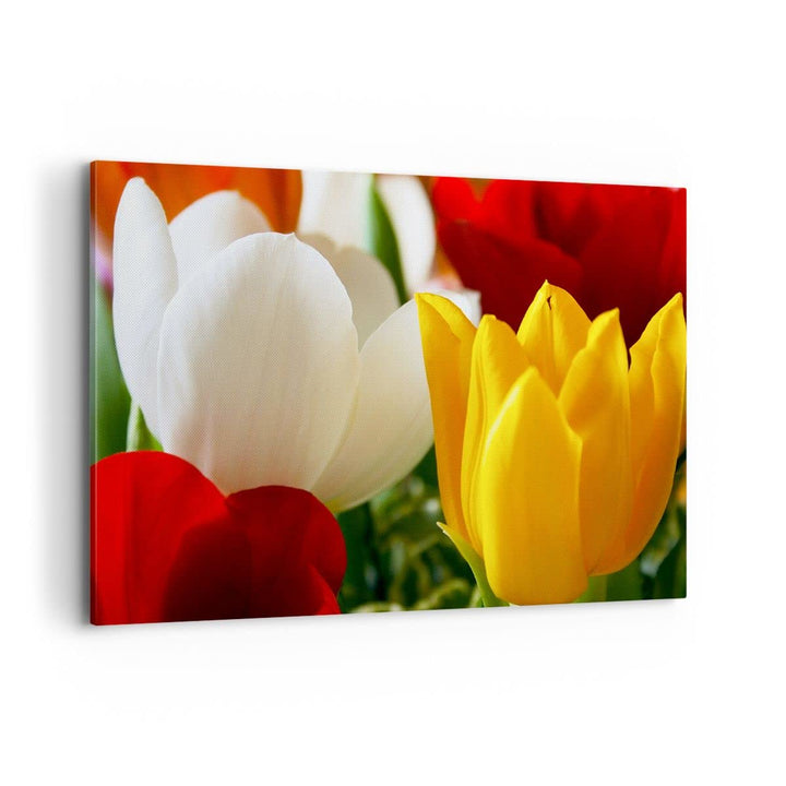 Bilder auf Leinwand 100x70cm Leinwandbild Tulpen Vase Blumenstrauss Gross Wanddeko Bild Schlafzimmer