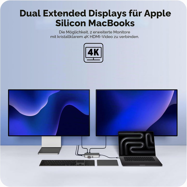 Hyper Drive Dual HDMI 10-in1 Travel Dock für MacBook