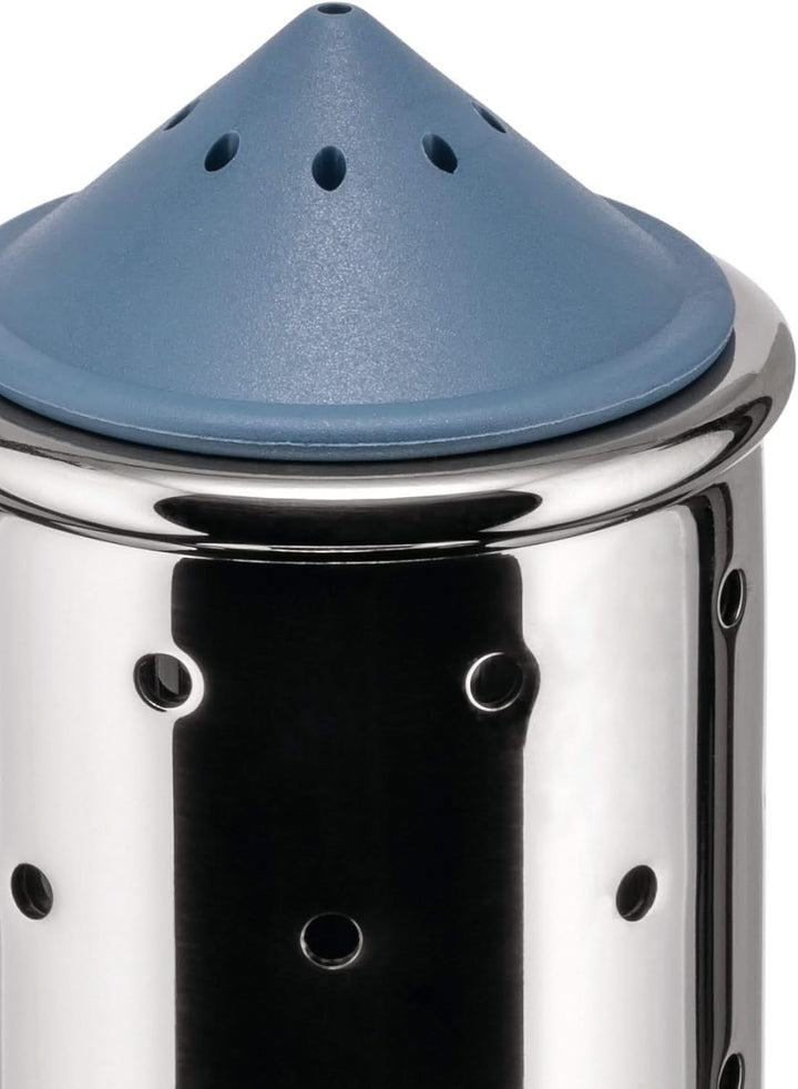 Alessi Salzstreuer, Blau, Edelstahl, 6.5 x 7 x 24 cm, Blau