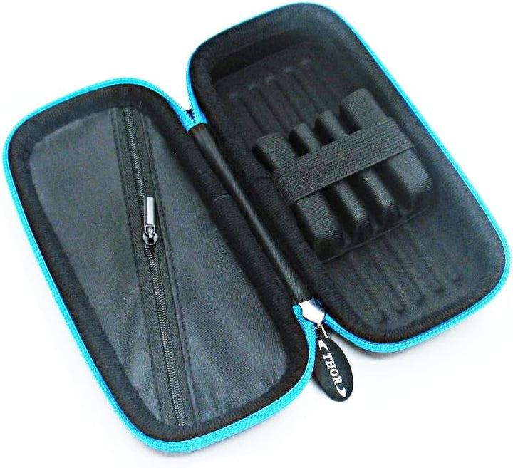 Schwarze Darttasche mit Reissverschlüssen, Dart Wallet mit erhabenem Thor-Schriftzug, Dartetui, Dart