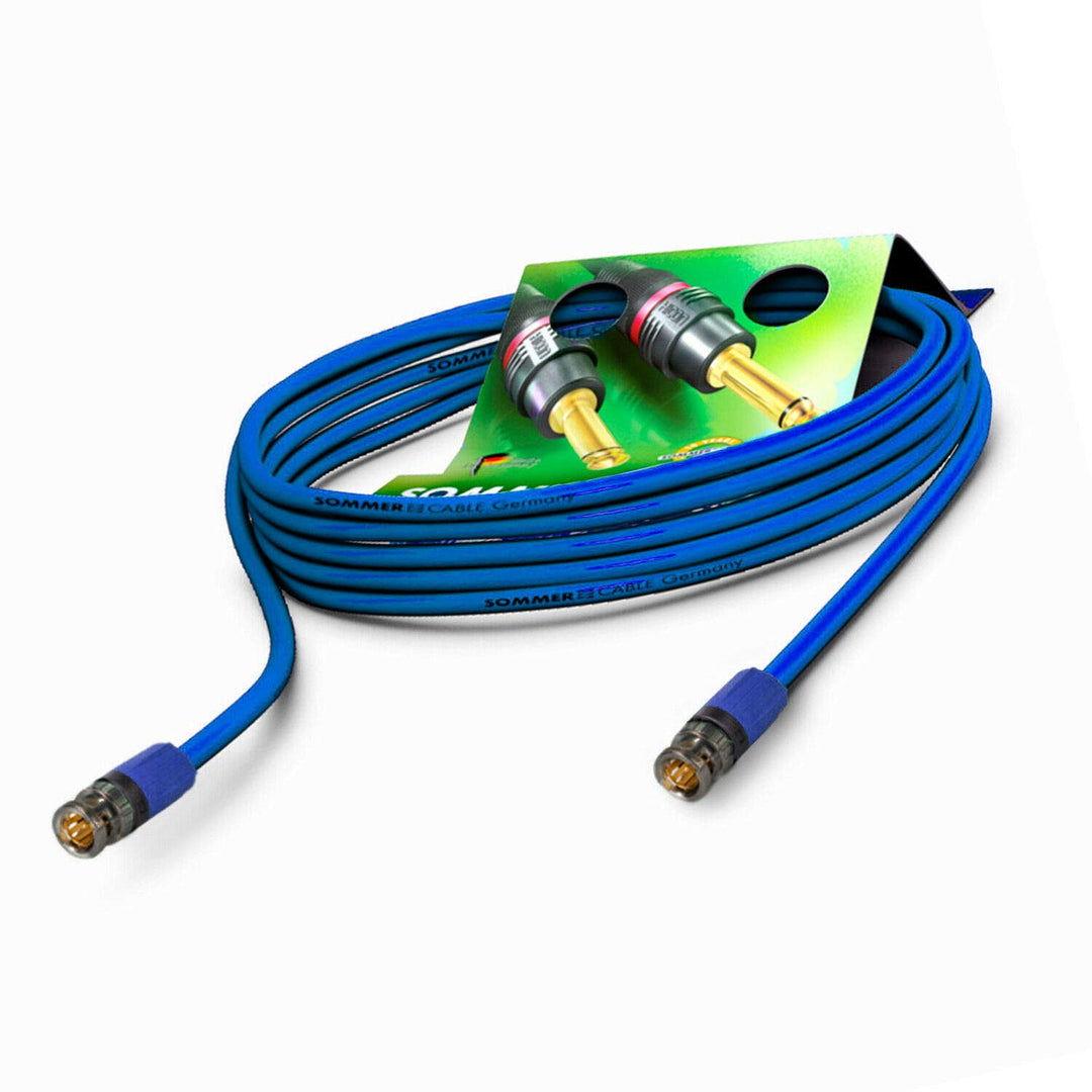 Sommer Cable 15m 6G 3G SDI Videokabel 4K 6K UHD HD-SDI (HDTV) SC-Vector 0.8/3.7 1 x 0,80 mm² blau -