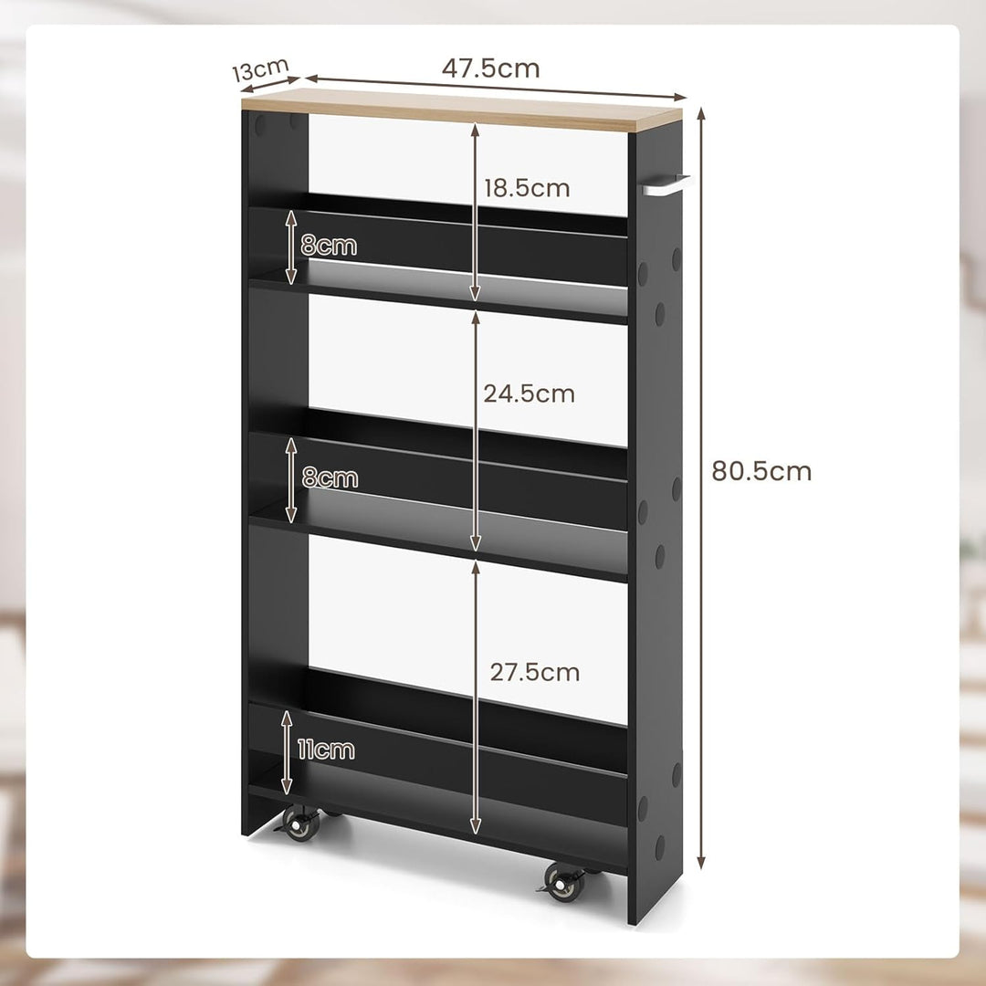 GIANTEX Nischenregal 13cm breit, Küchenregal Küchenschrank Küchenwagen, Nischenschrank Nischenwagen