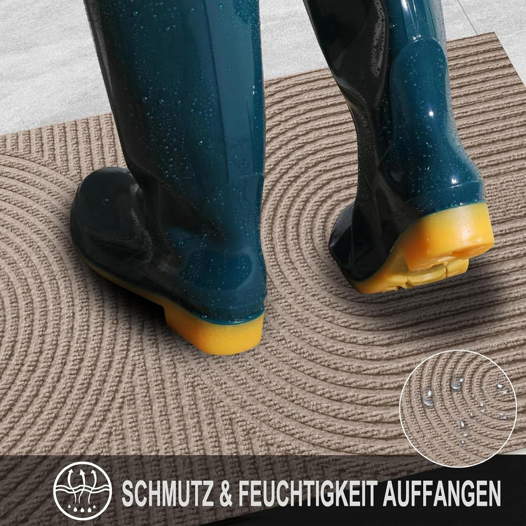 Fussmatte 43x76 cm Innen und Aussen - rutschfeste Schmutzfangmatte - Waschbar Fussmatte, Wasserdicht