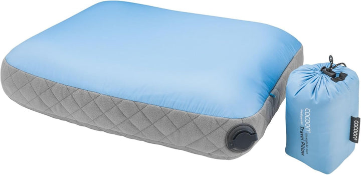 Cocoon Air-Core Pillow Ultralight Grösse 28 cm x 38 cm light blue/grey Hellblau/Grau 1 Stück (1er Pa