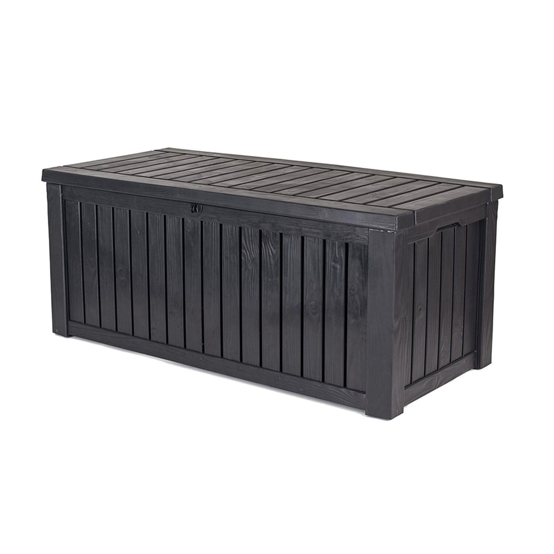 Keter Kissenbox Rockwood, graphit, 570l Fassungsvermögen, Aussenmasse: 155 x 72,4 x 64,4 cm, Auflage