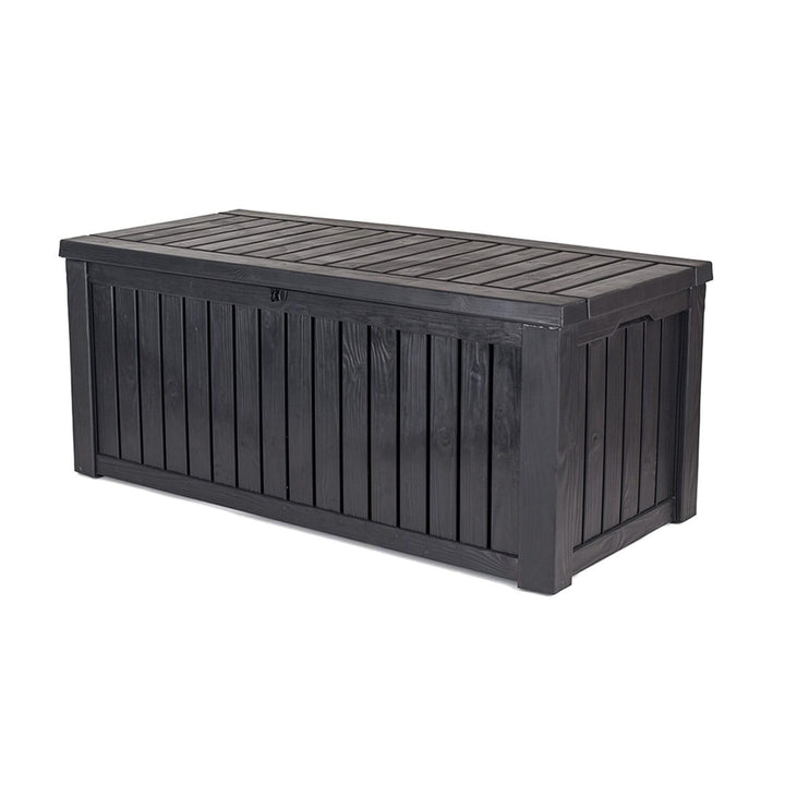 Keter Kissenbox Rockwood, graphit, 570l Fassungsvermögen, Aussenmasse: 155 x 72,4 x 64,4 cm, Auflage