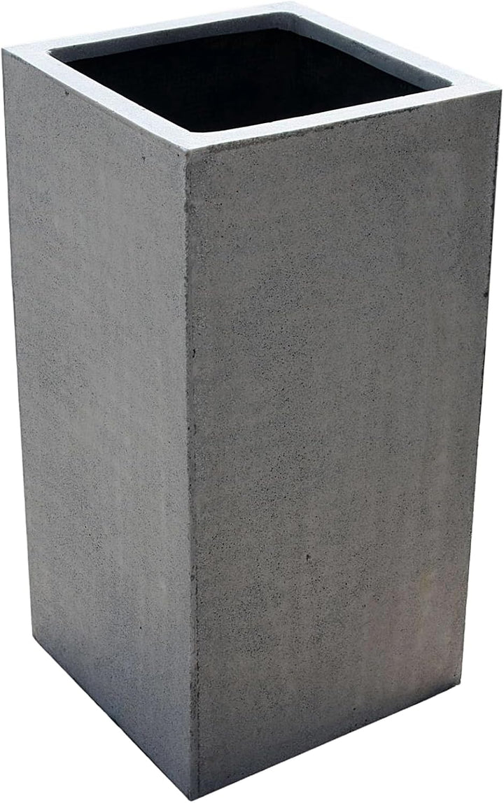 VIVANNO Pflanzkübel Blumenkübel Pflanzsäule Fiberglas Beton-Design grau Block - 60x30x30 cm 60x30x30