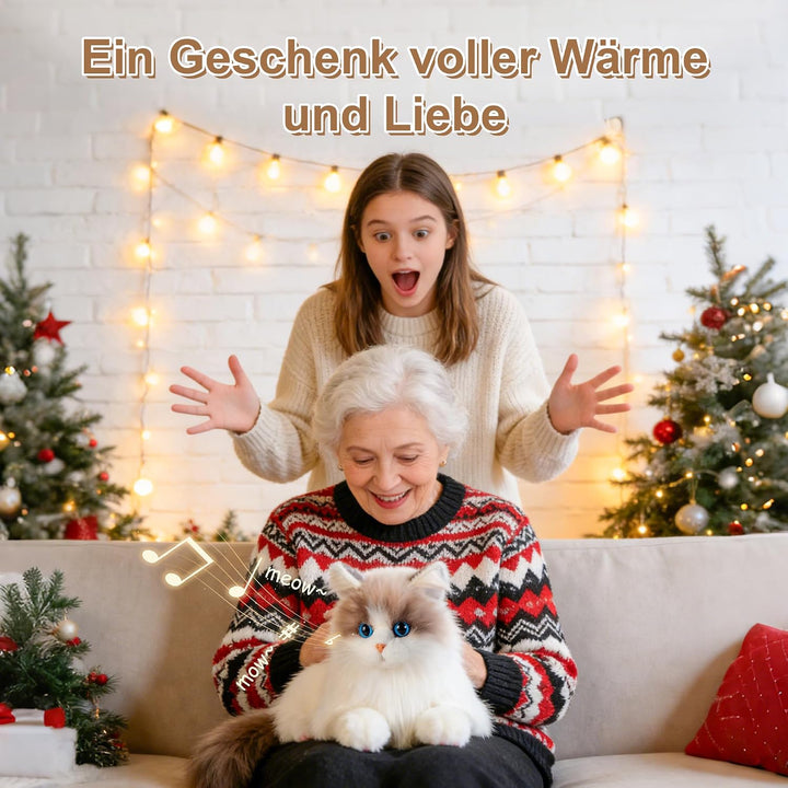 Chongker Interaktives Plüschtier Roboter Katze (Weiss), Weiss