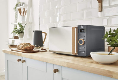Swan Nordic Digitale Mikrowelle 20 l, 6 Betriebsstufen, 800 W Leistung, 30 Minuten Timer, einfache R