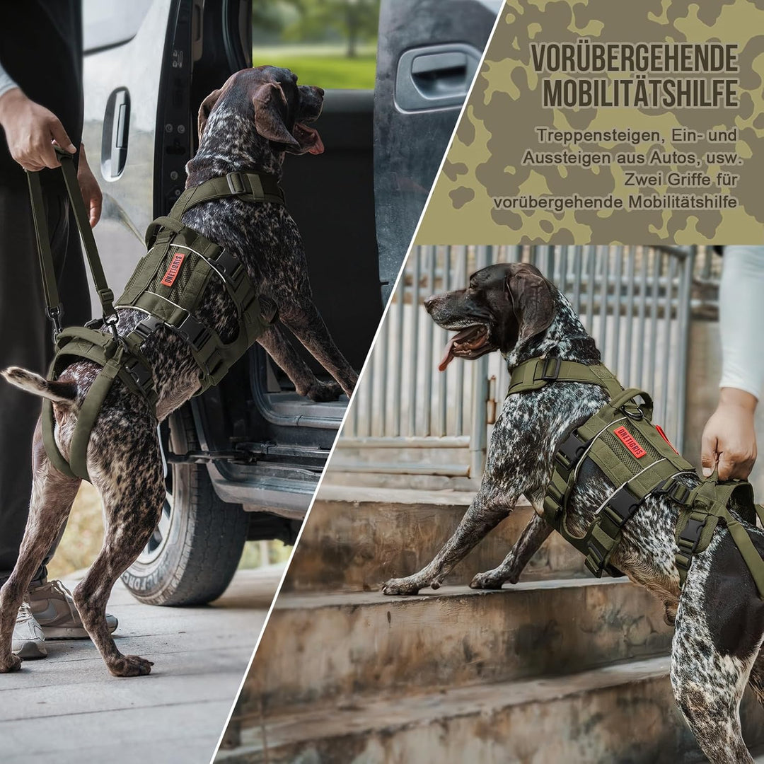 OneTigris Hundegeschirr, SKYEWALKER Unterstützung Geschirr, Einstellbares Hebegeschirr mit 2 Griffen