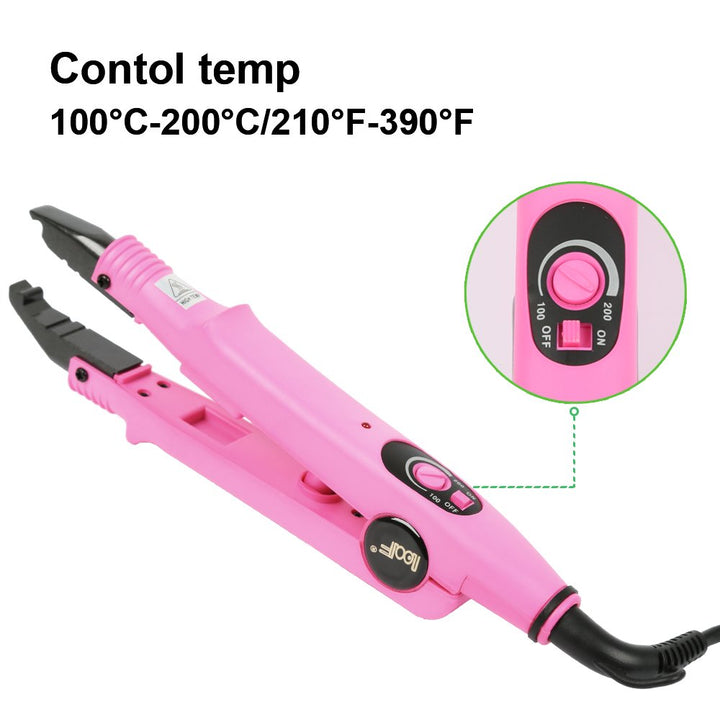 HAUSPROFI Profi Wärmezange Haar Extensions Iron für Haarverlängerung (Rosa), Rosa