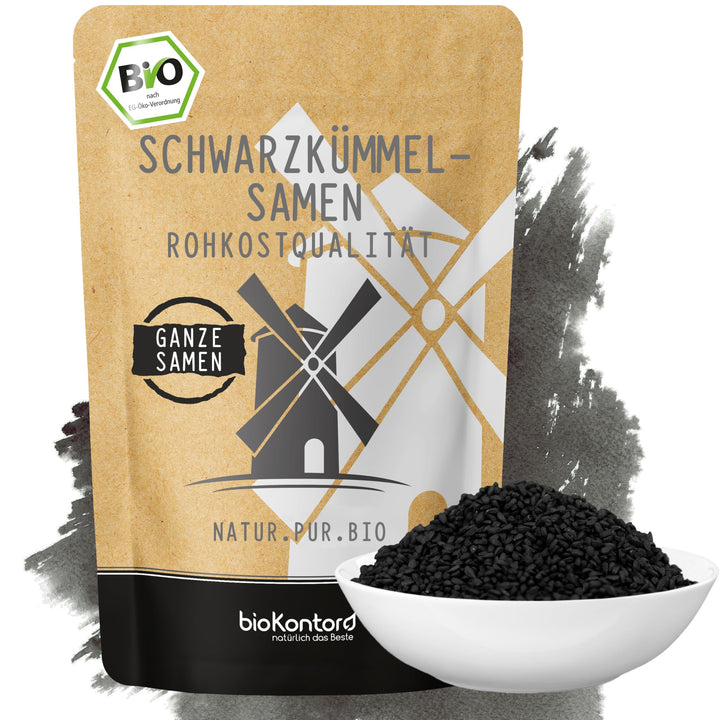 Schwarzkümmelsamen BIO ganz 1000 g I Schwarzkümmel ägyptisch I Rohkostqualität - 100% naturbelassen