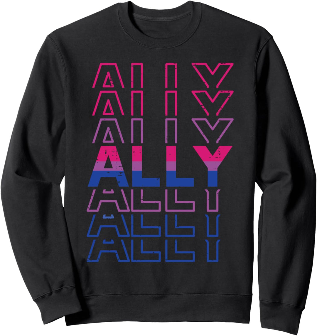 Ally Bisexual Color Retro Bi Pride Flag LGBTQ Men Women Sweatshirt