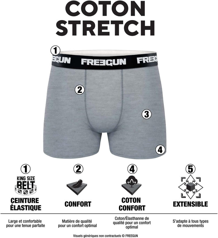 FREEGUN Herren Retroshorts (4er Pack) M Grau, M Grau