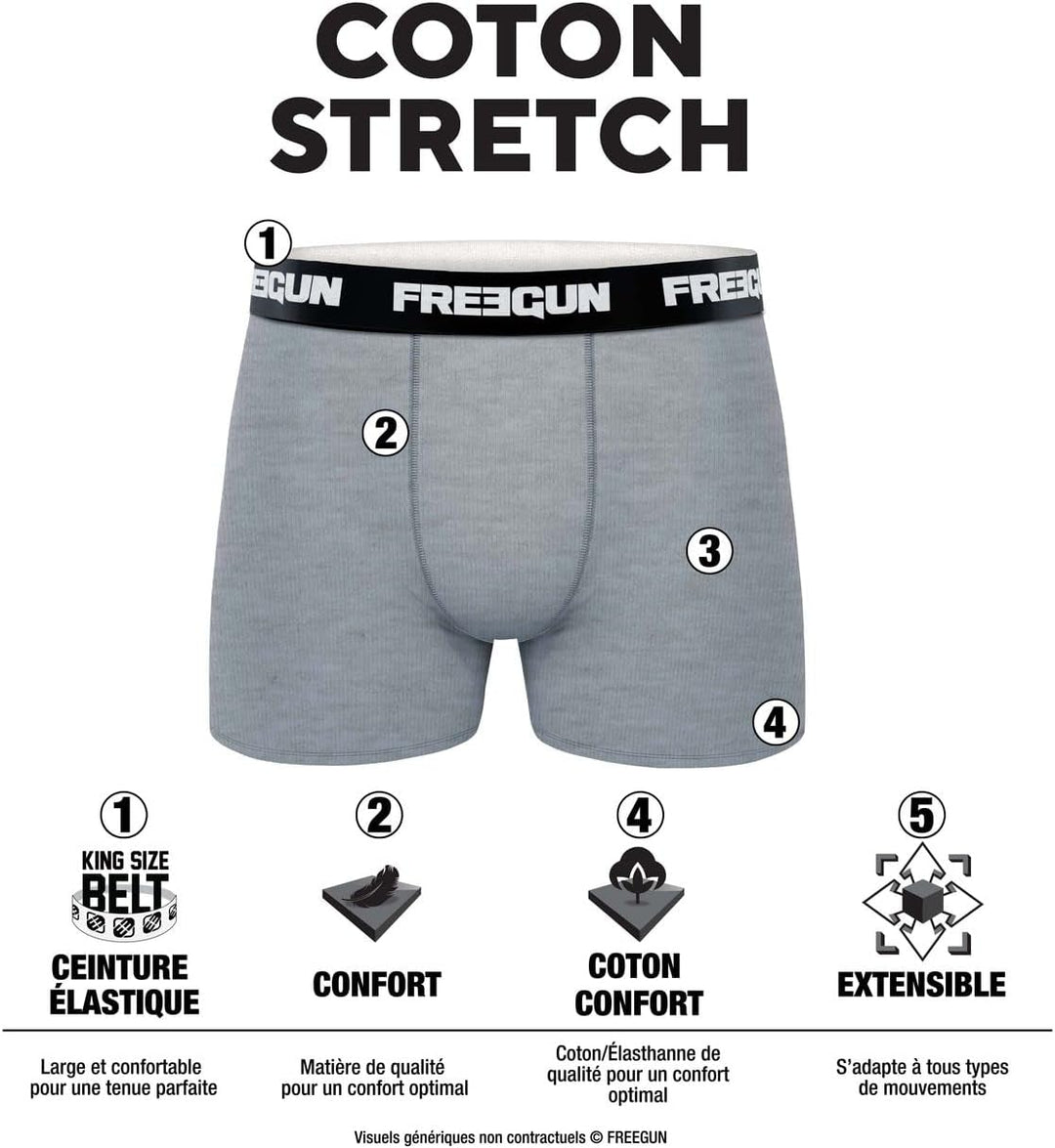 FREEGUN Herren Retroshorts (4er Pack) XL Grau, XL Grau