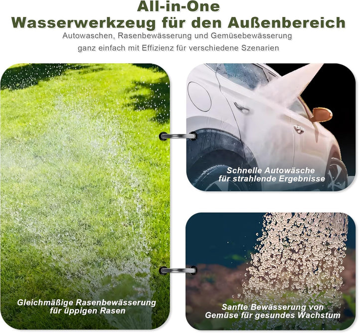 SAEIV Schlauchtrommel 12m Handbetrieb, Wandmontage Gartenschlauchaufroller mit Handbrause, Flexibler