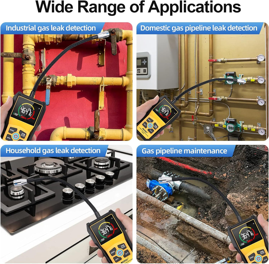 Gasmelder Erdgas MESTEK Gaslecksuchgerät Tragbarer Leckdetektor für Methan Propan Butan Haushalts Fl