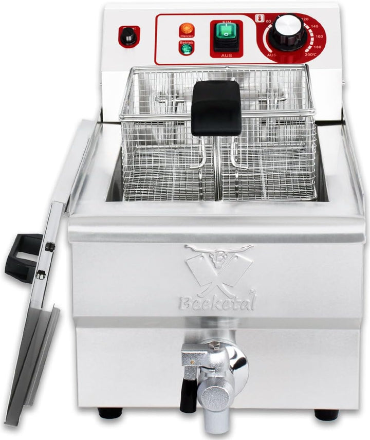 Beeketal 'BWF-132P' Profi Gastronomie Doppel Kaltzonen Fritteuse (2 x 13 Liter Volumen für max. 2 x