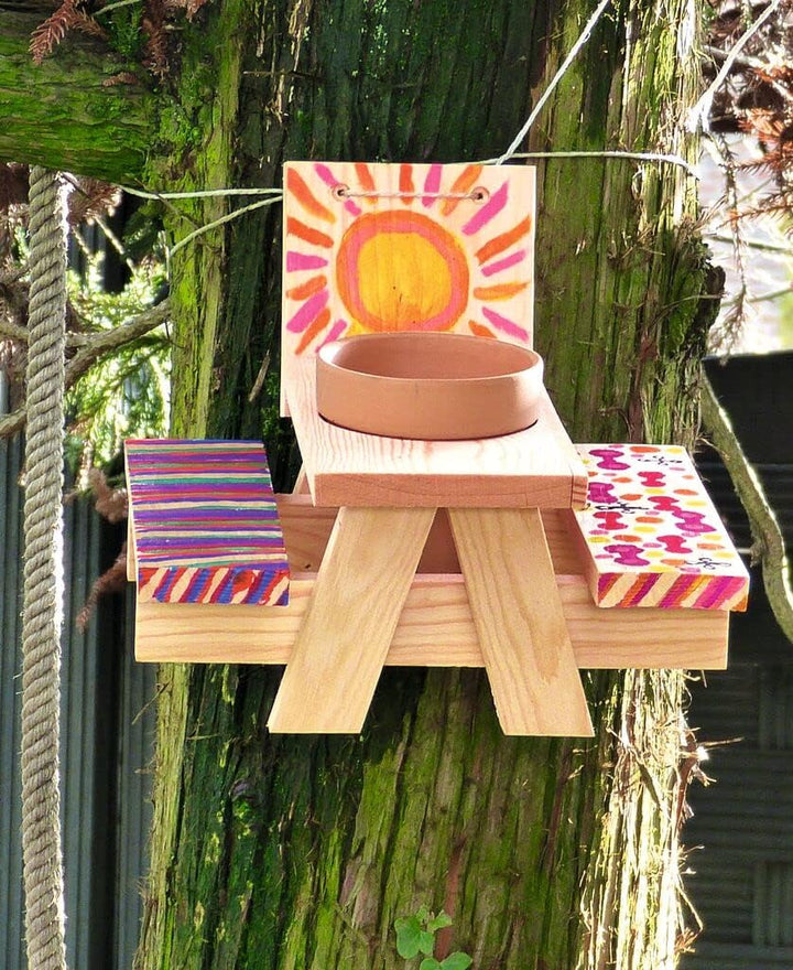 moses Eichhörnchen-Picknicktisch, Eichhörnchen Futterstelle für Garten, Balkon, Terrasse oder im anl