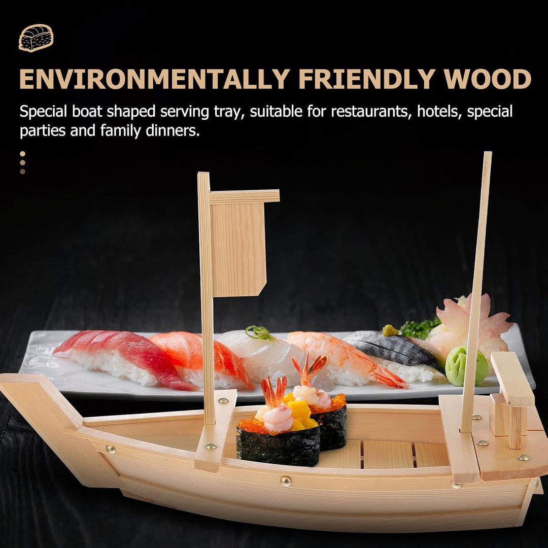 Sushi Boot 50cm Bootsförmiger Sashimi Servierteller Wiederverwendbares Präsentationstablett für Sush