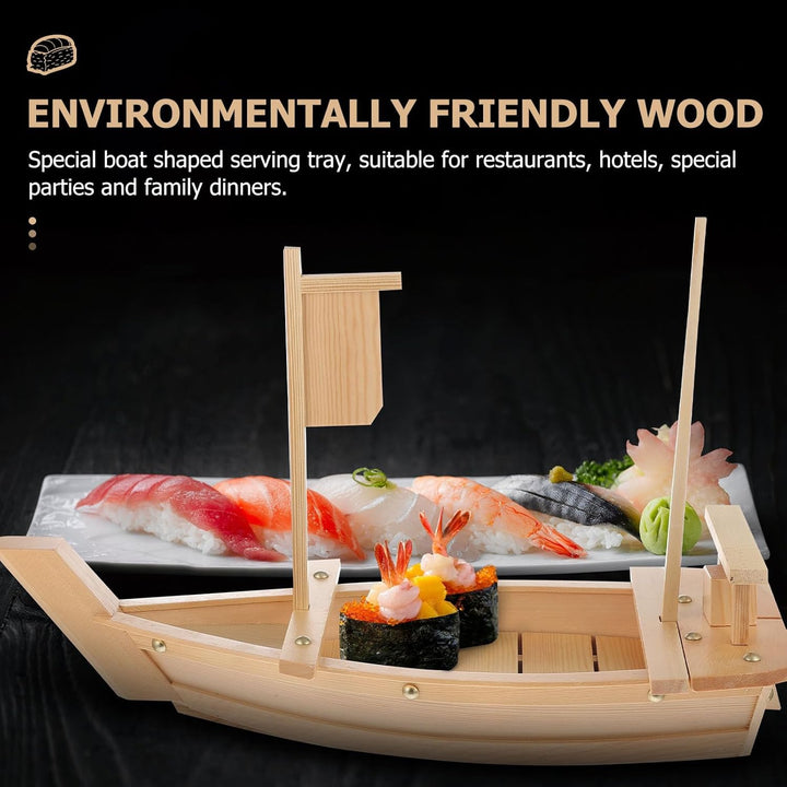 Sushi Boot 50cm Bootsförmiger Sashimi Servierteller Wiederverwendbares Präsentationstablett für Sush