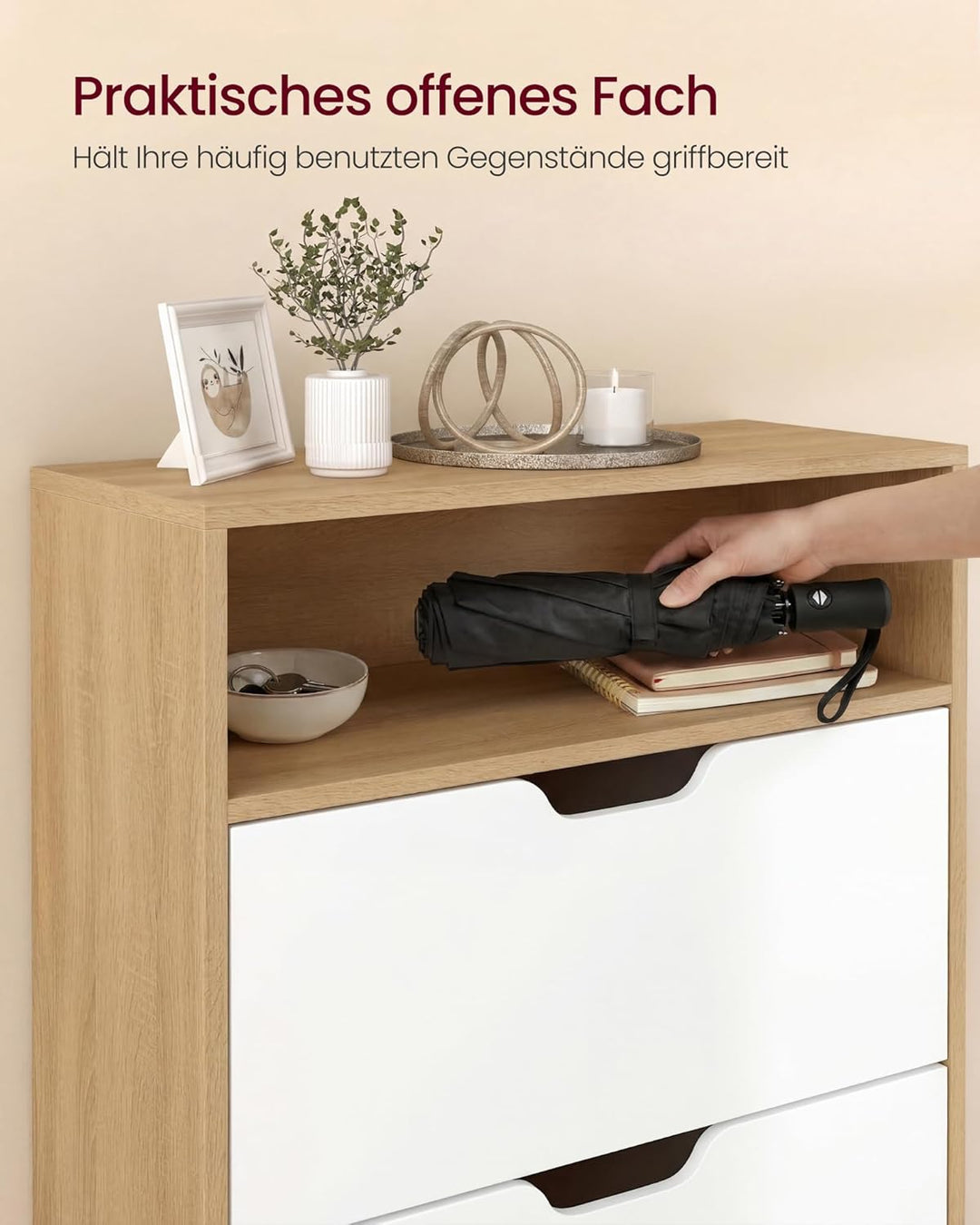 VASAGLE Custos Kollektion - Schuhschrank, Schuhkipper, Schuhaufbewahrung, offenes Fach, Trennwand ve