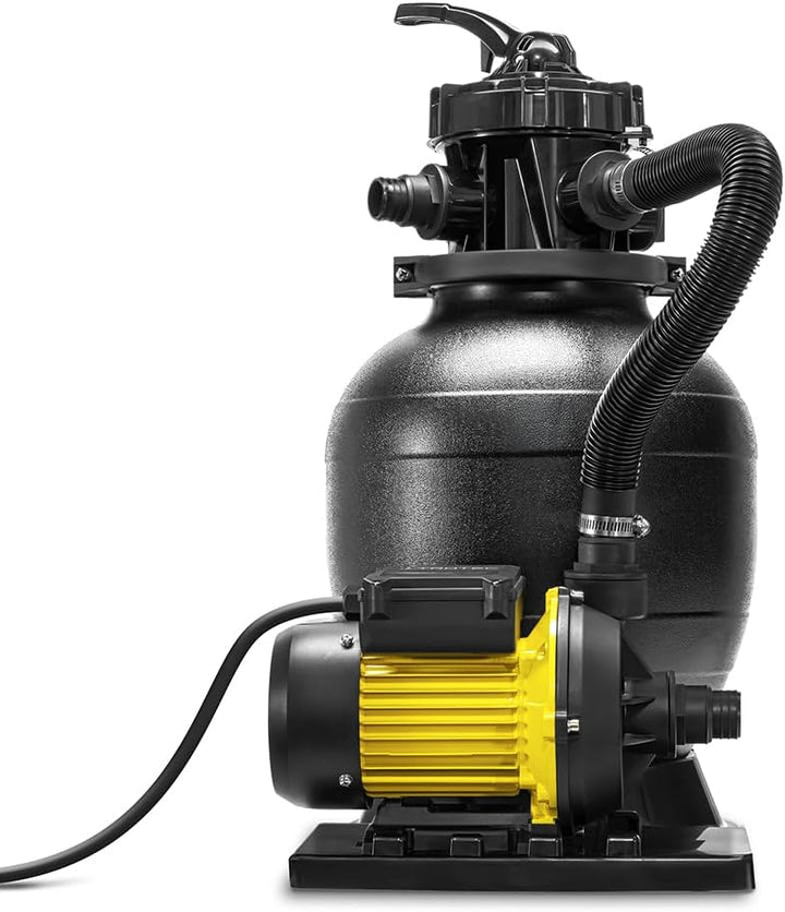 TROTEC Sandfilterpumpe TSP 10000 EF 10000 l/h Pool Filterpumpe mit 7 Wege Ventil und Vorfilter geeig