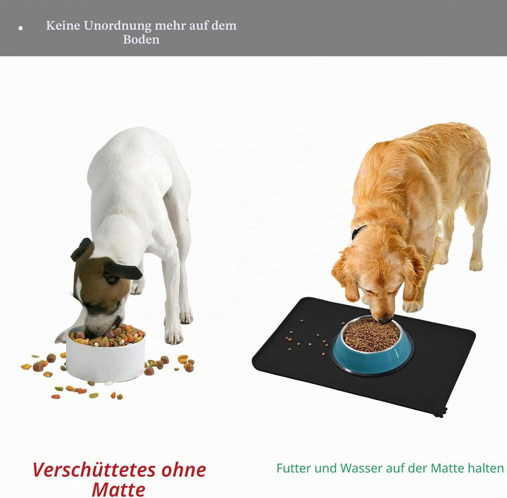 Reopet Silikon-Futtermatten für Haustiere - wasserdichte Hunde- und Katzenplatzmatten mit erhöhten R
