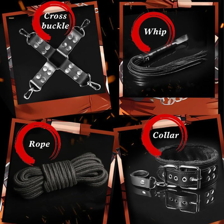 Schwarzes Leder 10 StüCk Set Yoga FüR AnfäNger, Morbido Komfort Sport Extreme Set Yoga ZubehöR, Set