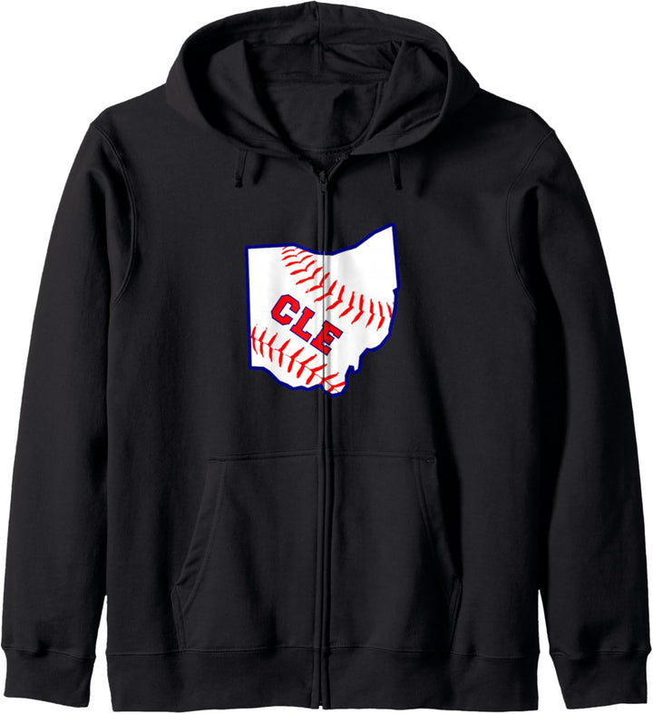 Downtown Cleveland Ohio Baseball Art CLE Love The Land Gifts Kapuzenjacke