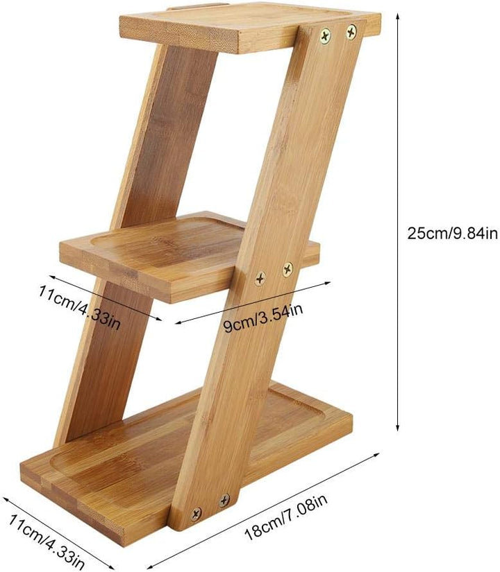 Dioche Mini 3 Ebenen Pflanzenständer Vasenregal Tischvase Halter für Pflanzen aus Bambus Display für