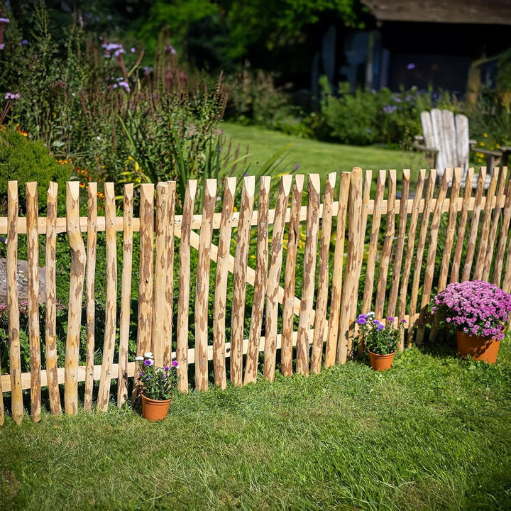 BooGardi Zaunelement Haselnuss · 144 Grössen · 50 x 90 cm (3-4 cm) · Staketenzaun Bausatz für Latten