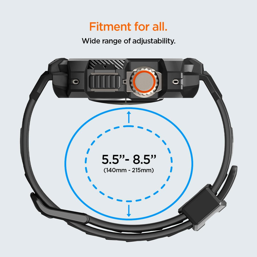 Spigen Rugged Armor Pro Hülle mit Band für Apple Watch Ultra 3/2/1 49mm | TPU-Unibody-Hülle mit Armb