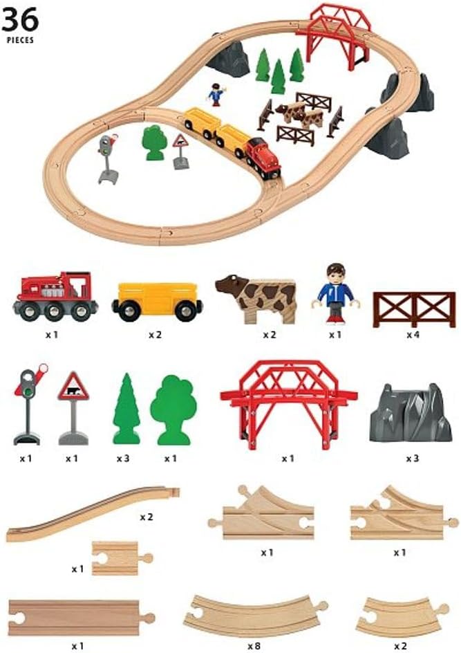 BRIO World AB 33909 - Countryside Hill Set, Bahnset, mehrfarbig
