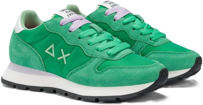 SUN68 Damen Ally Solid NylonSneaker 36 EU Verde Prato, 36 EU Verde Prato