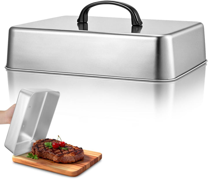 Rechteckige Grillglocke aus Edelstahl Hitzebeständige Garhaube für Grill und Teppanyaki Vielseitige
