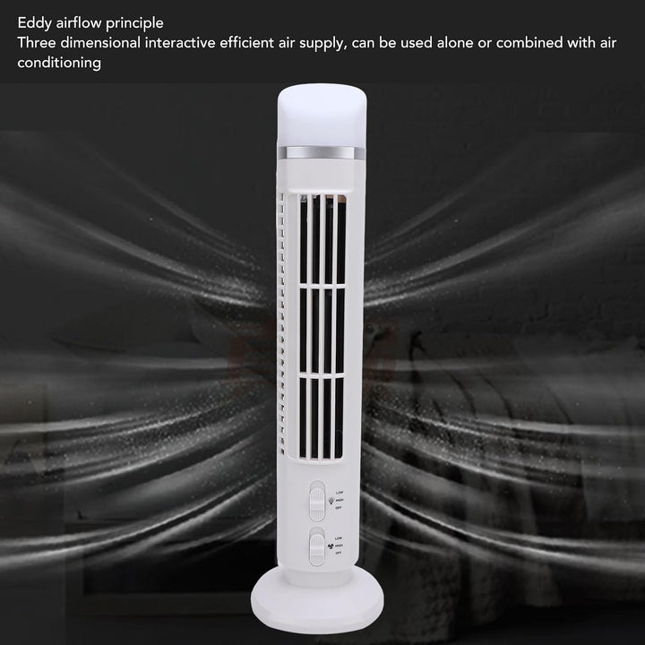 Leise Turmventilator, USB MiniVentilator Säulenventilator mit Licht Einstellbar Mobiler Lüfter Batte