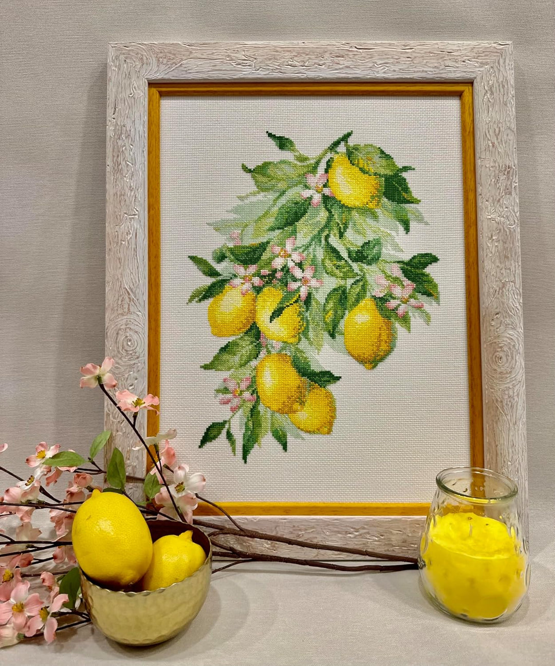 Riolis Kreuzstich Set Helle Zitronen, Zählmuster, 30x40cm