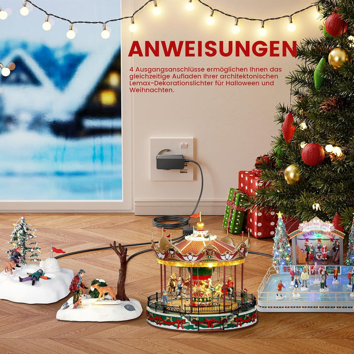 4.5V Weihnachtshaus Beleuchtet Netzadapter Kompatibel mit Lemax Weihnachtsdorf Deko Christmas Villag