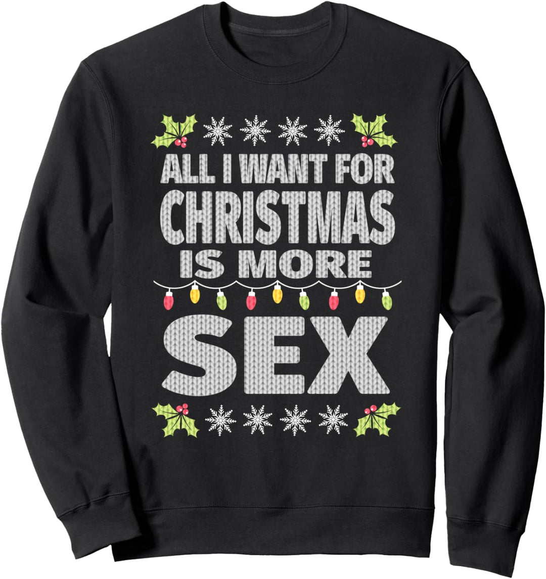 Paare mit frechen, hässlichen Weihnachten Sweatshirt