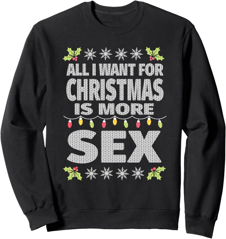Paare mit frechen, hässlichen Weihnachten Sweatshirt
