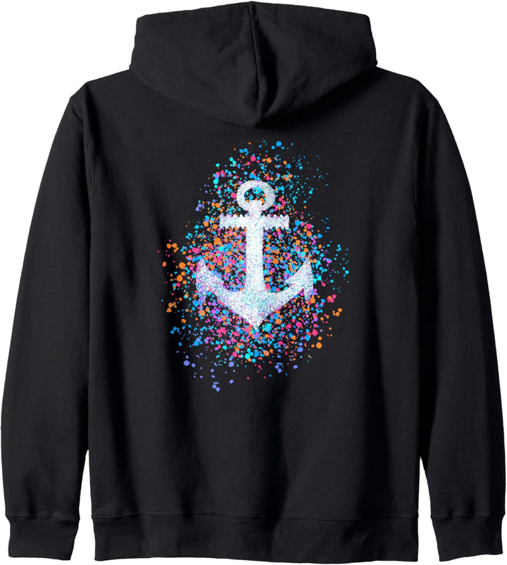 Anker Bunte Farbspritzer Farbkleckse Farbe Spritzer Kapuzenjacke