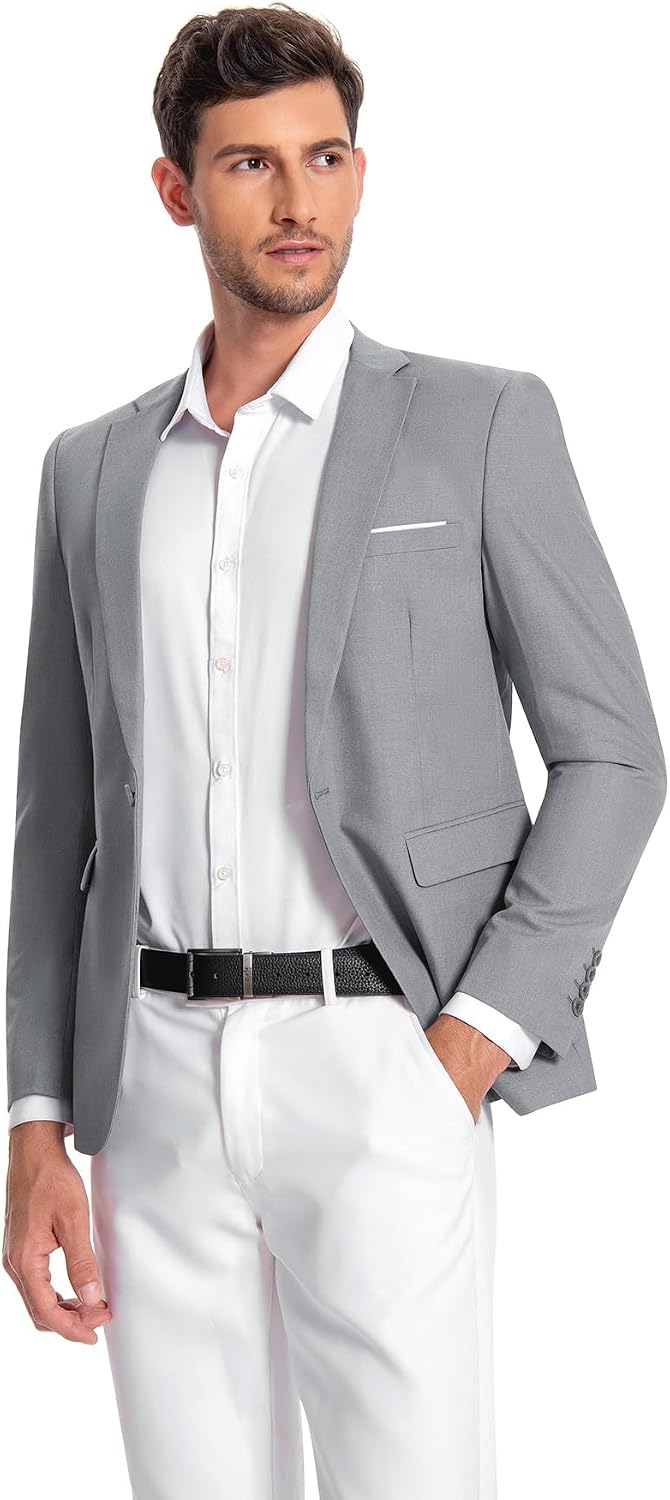 Allthemen Herren Sakko Slim Fit Anzugjacke Business Hochzeit Blazer 1 Knopf | Formelle, Modern, Einf