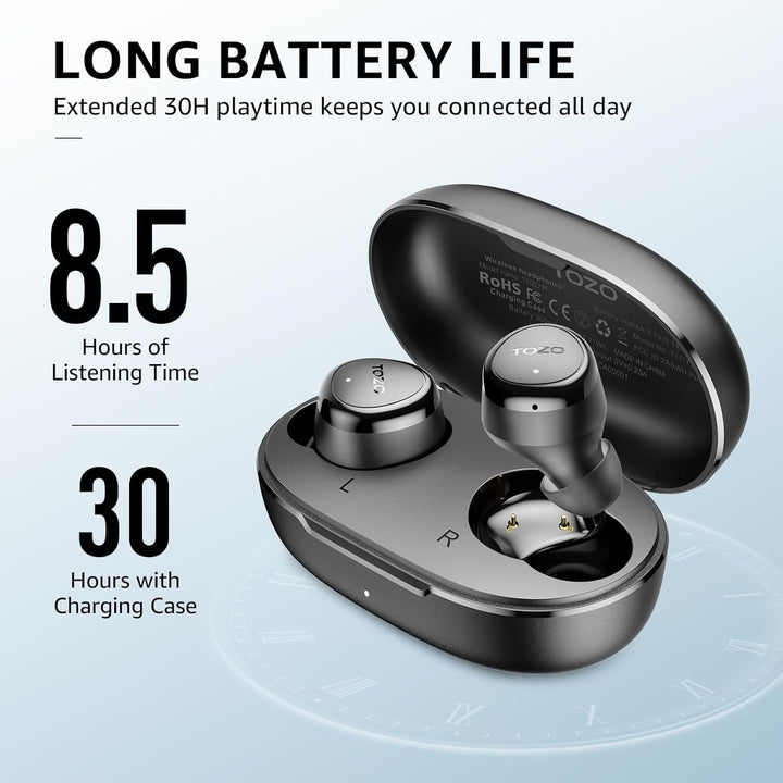 TOZO E1 Kopfhörer kabellos Bluetooth 5.3 Bluetooth Kopfhörer, In Ear Kopfhörer mit App, 30 Std Premi