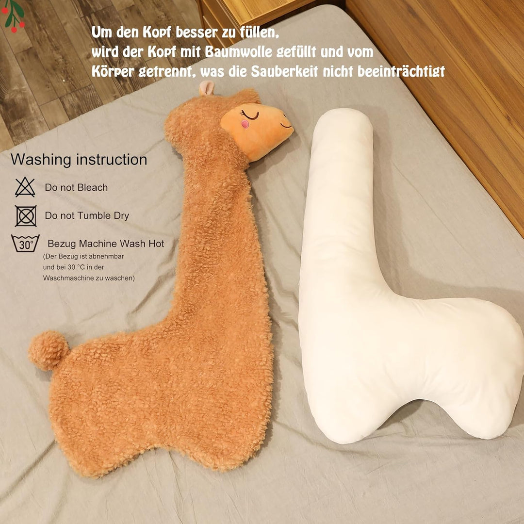 Alpaka Kuscheltier, Alpaka-Plüschtier mit langem Hals, Weiches Alpaka-Kissen-Stofftier, Long Neck Pl